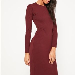 NWT long sleeve ribbed midi dress